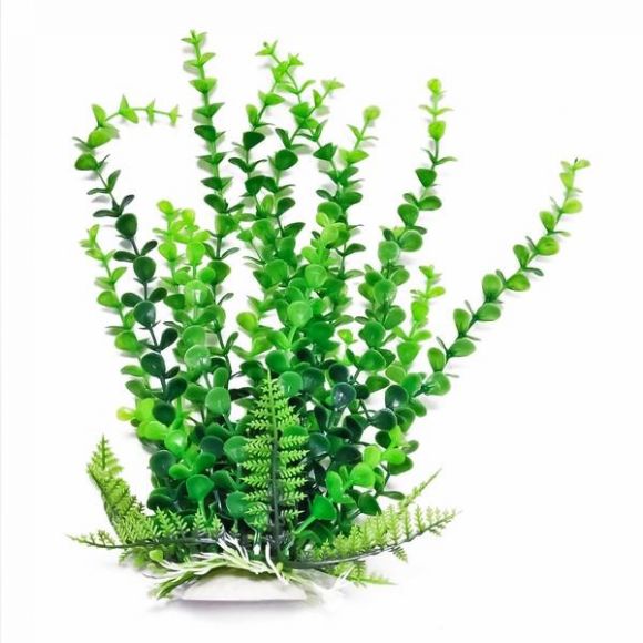 AQUATOP 6" Green Bacopa-like Plastic Plant w/ Weighted Base for Aquariums, PD-BH31