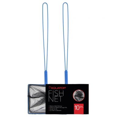 AQUATOP 10" Medium Mesh Aquarium Fish Net with 14.5-Inch Handle, AQ-FN10M