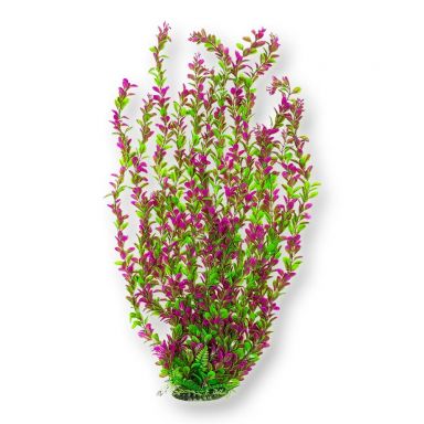 AQUATOP 26" Green/Pink Small Leafs Plastic Plant w/ Weighted Base for Aquariums, PD-BH54