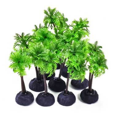 AQUATOP 4" Green Plastic Trees (10 Pack) w/ Weighted Bases for Aquariums, PD-MULTI5
