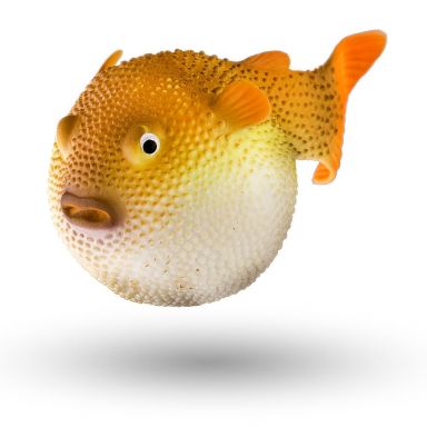 AQUATOP 3" Puffer Fish Silicone Aquarium Decor w/ Adjustable Suction Cup Mount, SD-PFRFISH