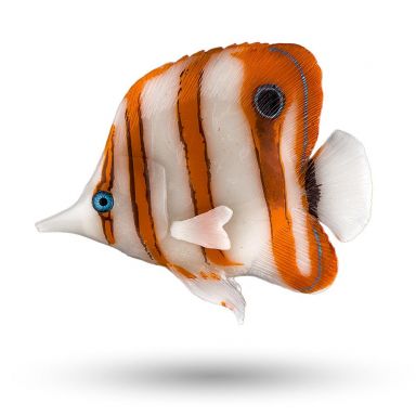 AQUATOP 3.75" Copperband Butterfly Fish Aquarium Decor w/ Adjustable Suction Cup Mount, SD-CBFISH