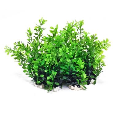 AQUATOP 8" Medium Green Plastic Plants (12 Pack) w/ Weighted Bases for Aquariums, PD-MULTI11