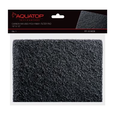 AQUATOP 18"x10" Carbon-Infused Aquarium Filter Pad - Premium Poly Fiber Material, FP-1018CB