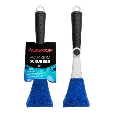 AQUATOP 10" Heavy-Duty Glass Aquarium Scubber w/ Extra Long Handle, AASC-10