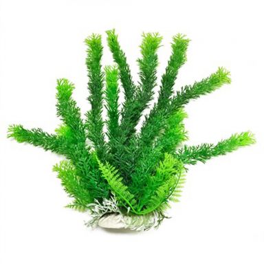 AQUATOP 6"-20" Green Cabomoa-like Plastic Plant w/ Weighted Base for Aquariums
