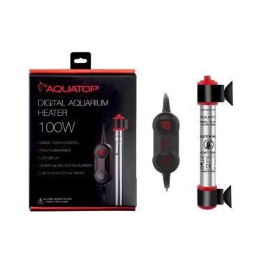 AQUATOP 100W Digital Heater w/ External Control - Fully Submersible for Tanks up to 25-Gal, EX-100