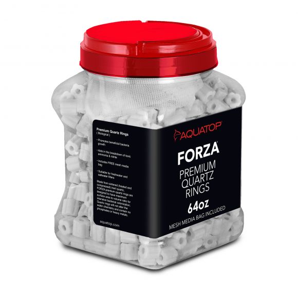 AQUATOP Forza Premium Quartz Rings 64oz with Reusable Mesh Media Bag, PQR-1800G