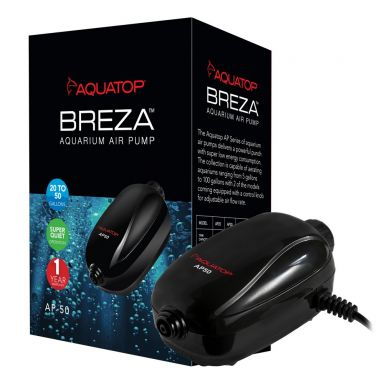 AQUATOP Breza AP-50 Single Outlet Air Pump - Super Quiet, High-Performance for 20-50 Gal Tanks