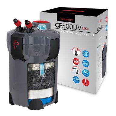 AQUATOP 5-Stage Canister Filter 525 GPH, Vortex Prime For 175-Gal Tanks, Media Included, CF-500MKII
