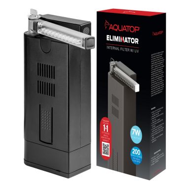 AQUATOP 200 GPH Slim Internal Filter with 7W UV Light for Crystal Clear Water, IF7-UV