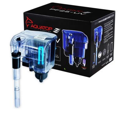 AQUATOP 90 GPH Hang-On Power Filter w/ 7W UV Sterilizer for 25 Gal Aquariums, PF25-UV