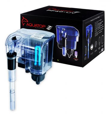 AQUATOP 120 GPH Hang-On Power Filter w/ 7W UV Sterilizer for 40 Gal Aquariums, PF40-UV