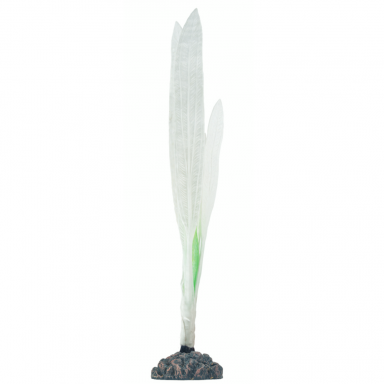 AQUATOP 7.5" White Amazon Sword Silicone Aquarium Plant Decor w/ Weighted Base, SD-0475W