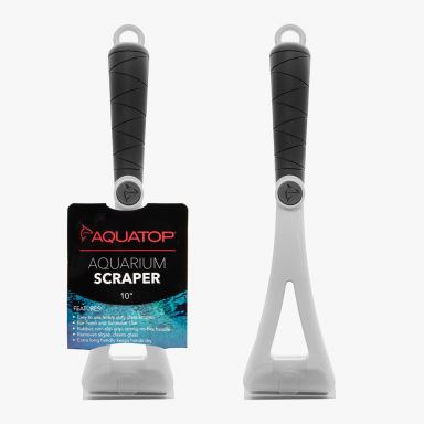 AQUATOP 10" Heavy-Duty Aquarium Scraper w/ Stainless Steel Blade and Extra Long Handle, AAS-10