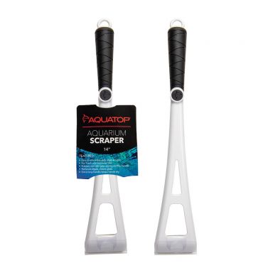 AQUATOP 14" Heavy-Duty Aquarium Scraper w/ Stainless Steel Blade and Extra Long Handle, AAS-14