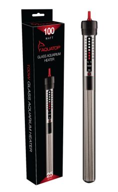 AQUATOP 100W Submersible Glass Heater - Adjustable Temperature 68-93F - Tanks up to 25 Gal, GH-100W