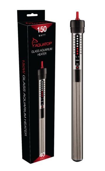 AQUATOP 150W Submersible Glass Heater - Adjustable Temperature 68-93�F - Tanks up to 40 Gal, GH-150W