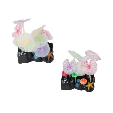 AQUATOP Large Water Lillie 3" x 3.5" x 4" (2 Pack) Silicone Plant Aquarium Decor, SD-MULTI01