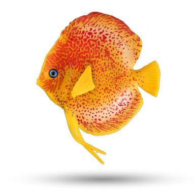 AQUATOP 3.75" Discus Fish Silicone Aquarium Decor w/ Adjustable Suction Cup Mount, SD-DSCFISH