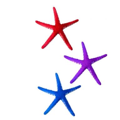 AQUATOP Blue/Red/Purple Seastar (3 Pack) Silicone Aquarium Decor, SD-MULTI04