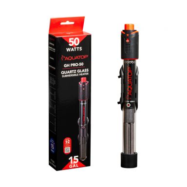 AQUATOP GHPRO Series 50W Quartz Aquarium Heater - Fully Submersible for Tanks up to 15 Gallons