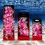 AQUATOP 6" Pink Frost Cannabis Plastic Plant w/ Weighted Base for Aquariums, PD-FCPF06