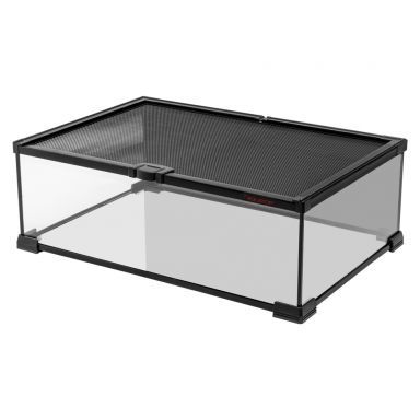 TERRATOP 5.7-Gal Rectangular Terrarium w/ Mesh Top, Spacious Glass Habitat for Reptiles, RT-5.7